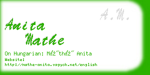 anita mathe business card